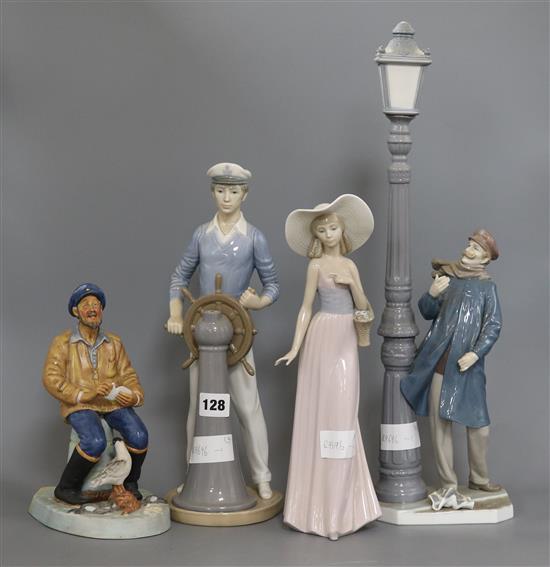 Two Lladro figures, Nao and a Doulton figure